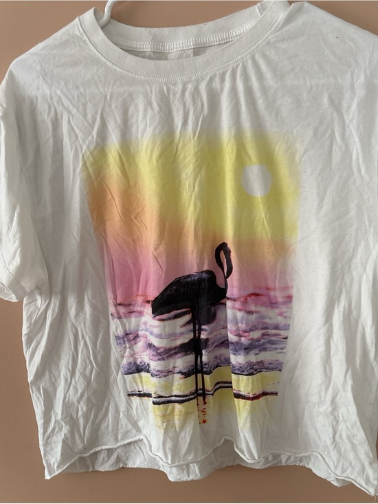 Grayson Threads Tops - Grayson Threads White Tee with Yellow, Pink & Purple Flamingo Graphic